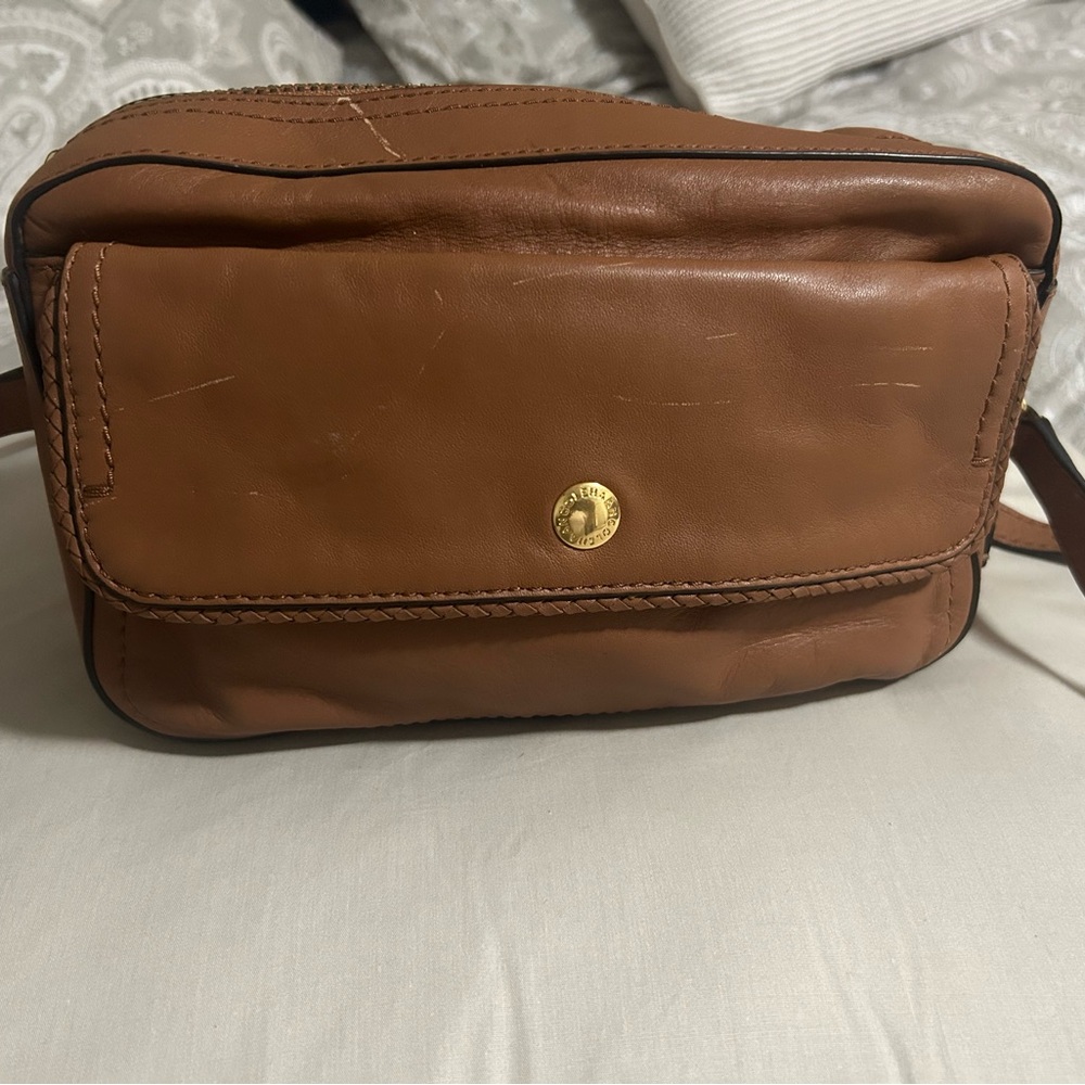 Cole Haan Brown Leather Boxy Shoulder Bag